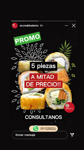 Opinii despre URUMAKI SUSHI Y COCINA - Delivery o takeaway - în Col. del Sacramento - Gastronomía y hostelería