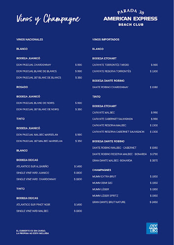 Parada 30 Brava - Amex Beach Club - Gastronomía y hostelería