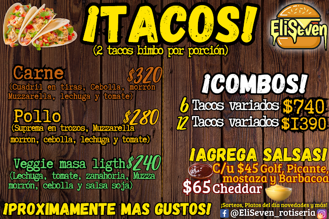 Eli Seven Pizzería, Rotiseria, Milanesas, Chivitos, Helados, Empanadas, Tacos y Bebidas - Ciudad del Plata