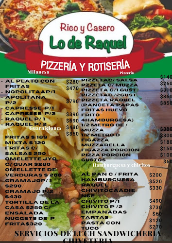 Lo de Raquel "Rotiseria sandwicheria pizzería y servicios de lunch" chivitería en general . - Gastronomía y hostelería