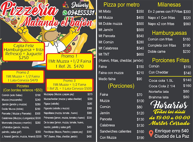 Comentarii opinii despre Pizzería matando el bajon