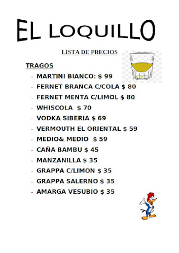 EL LOQUILLO PARRILLADA, CAFÉ, BAR, HELADOS Y ENTRETENIMIENTOS